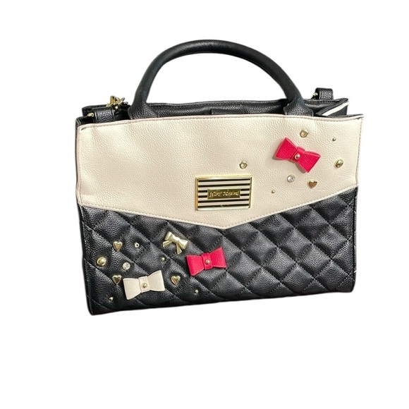 Betsey Johnson Shoulder Bag/ Satchel w/Removable Gold Chain Strap - Picture 2 of 16